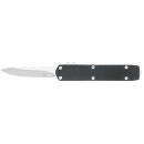 CobraTec Knives MNBLKMGEN2DNS Mini Mamba Gen II 2.25" OTF Plain Stonewashed D2 Steel Blade, 3.38" Black Textured Anodized Aluminum Handle