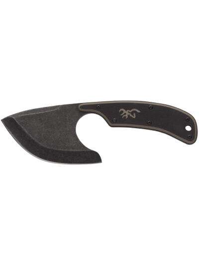 Browning 3220323B Cutoff  Boxed 2.50" Fixed Skinner Plain Black Black Oxide Stonewashed 9Cr14MoV SS Blade, Black/Tan G10 Handle