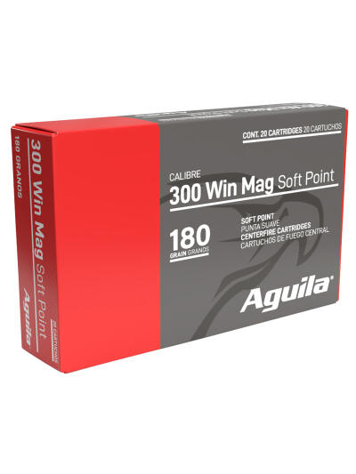 Aguila 82044AG   300Win Mag 180gr InterLock Boat Tail Soft Point 20 Per Box/10 Case