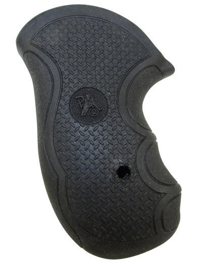 Pachmayr 02483 Diamond Pro Grip Diamond Checkering Black Rubber with Finger Grooves for Ruger SP101