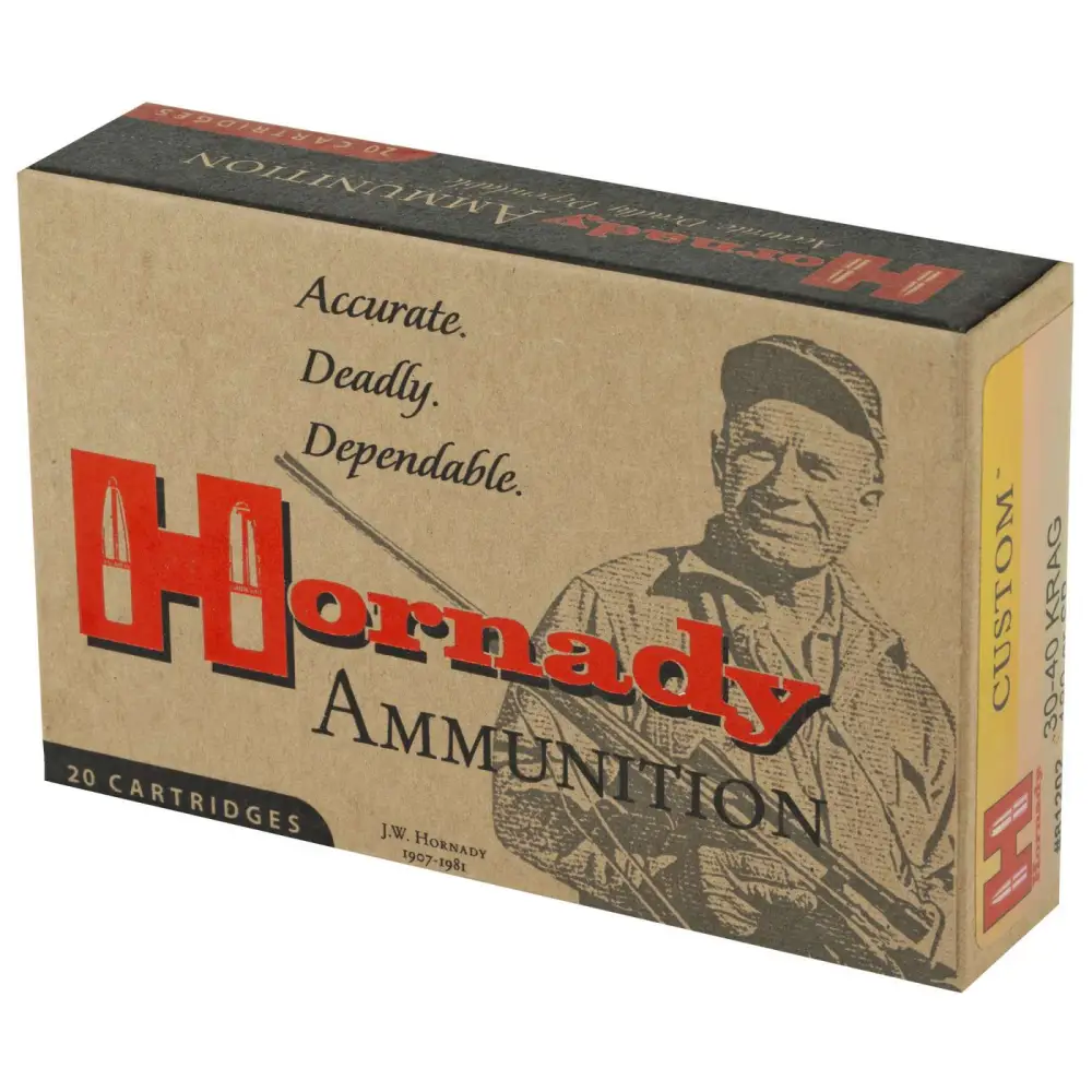 HORNADY CUSTOM AMO 30-40 KRAG 180GR INTERLOCK 20RD (10 BOX CASE) - Image 2