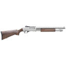 Citadel FRMN1220NKL Mariner  12 Gauge Pump 3" 4+1 18.50"  Nickel Full Heat Shield Barrel, Nickel Picatinny Rail Stainless Steel Receiver, Fixed Walnut Wood Stock