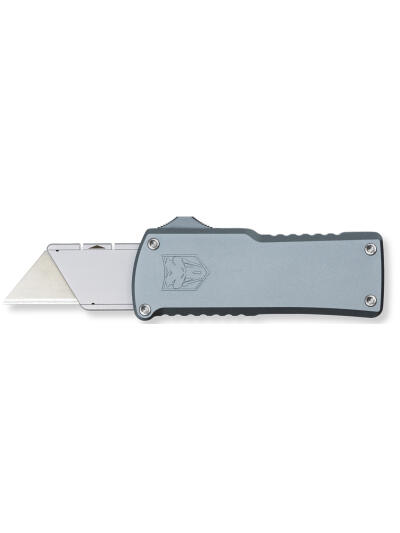 CobraTec Knives  Utility  OTF 3.38" Gray Aluminum Handle