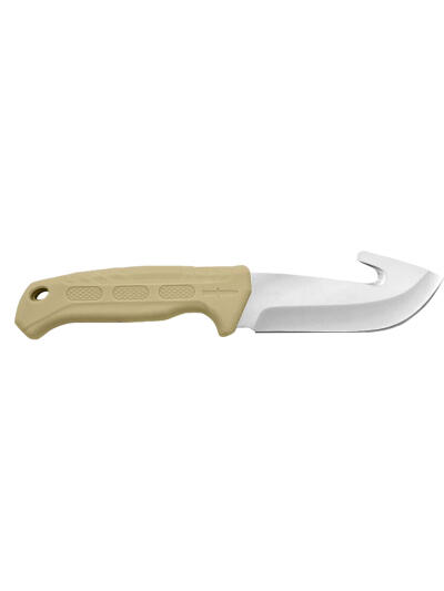 Camillus 19156 Roto  4" Fixed Drop Point/Gut Hook Plain Satin 420 Steel Titanium Bonded Blade, Tan PP/TPR Handle