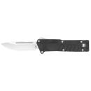 CobraTec Knives BLKSFDNS Special Forces  3.25" OTF Drop Point Plain Satin D2 Steel Blade, 4.75" Black Textured Anodized Aluminum Handle