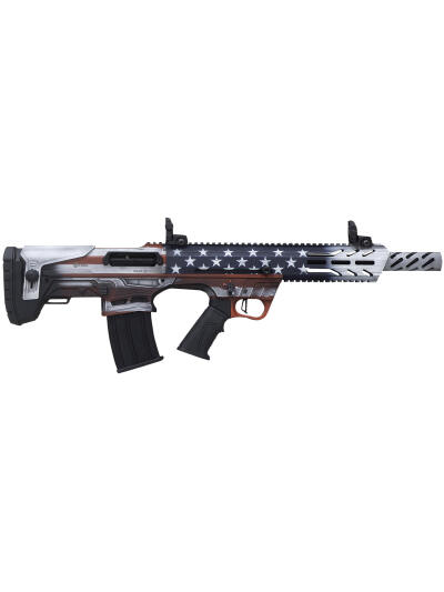Citadel FRPS1218USA Pup Scout  12 Gauge Semi-Auto 3" 5+1 18.50" Steel Barrel, USA Flag Picatinny Rail Aluminum Receiver, Picatinny Handguards, Adj Cheek Riser Synthetic Stock, Black Polymer Grip
