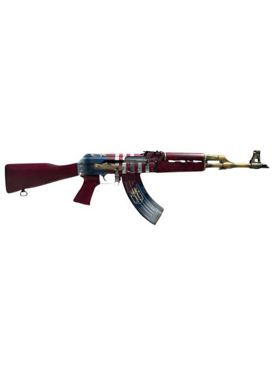 Zastava Arms Usa ZR7762AMS ZPAP M70 Limited Edition 7.62x39mm 30+1 16.30" 24K Gold Plated Barrel, Red/White/Blue 1.5mm Bulged Trunnion Receiver, Serbian Red Wood Furniture