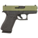 Glock PX4350204BAYOU G43X  Slim Sub-Compact Frame 9mm Luger 10+1 3.41" Black GMB Barrel, Lime Green Cerakote Serrated Steel Slide, Black Cerakote Polymer Frame w/Beavertail, Ambidextrous