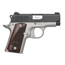 Kimber Mfg.,inc 3300206 Micro Two-Tone NS 380 ACP 7+1 2.75" Matte Black  Stainless Steel Slide Brush Polished Checkered Rosewood Grip