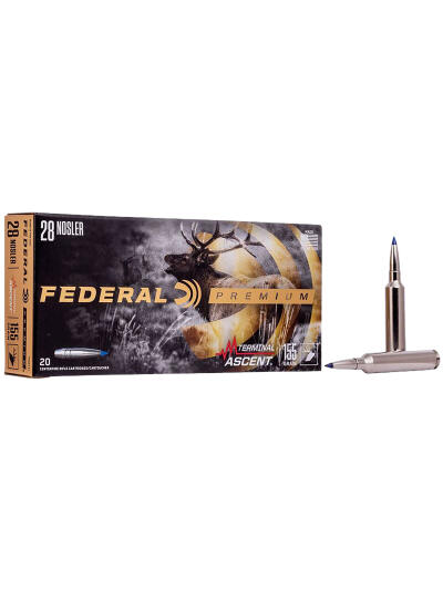 Federal P28NTA1 Premium  28Nosler 155gr Terminal Ascent 20 Per Box/10 Case