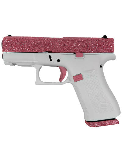 Glock PX4350204NBGF G43X  Sub-Compact Frame 9mm Luger 10+1 3.41" Black GMB Barrel, Bubblegum Cerakote Serrated Steel Slide, Frost Cerakote Polymer Frame w/Beavertail, Ambidextrous