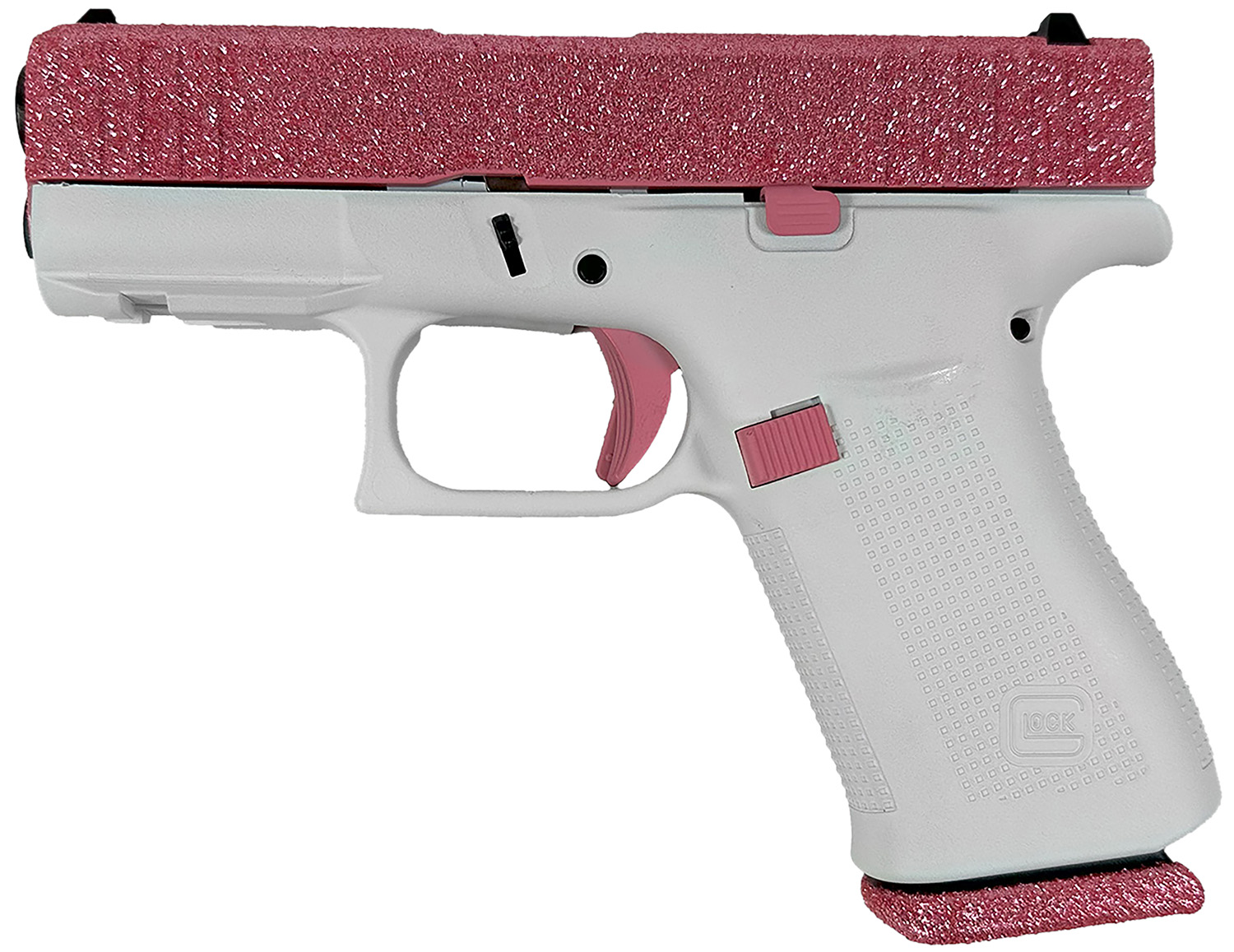 Glock PX4350204NBGF G43X Sub-Compact Frame 9mm Luger 10+1 3.41" Black GMB Barrel, Bubblegum Cerakote Serrated Steel Slide, Frost Cerakote Polymer Frame w/Beavertail, Ambidextrous