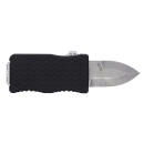 Schrade 1135969 Uproar  Automatic Mini 1.90" OTF Dagger Plain Satin D2 Steel Blade, Black Textured Aluminum Handle