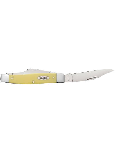 Case 00203 Stockman  Large Folding Clip Point/Spey Plain Tumble Polish Carbon Steel Blade/Smooth Yellow Synthetic Handle