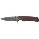 Browning 003220581 Buckmark  EDC Slim 3.13" Folding Drop Point Plain Black Stonewashed D2 Steel Blade, Bronze Stonewashed Polymer Handle