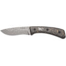 Browning 3220570B Rock  3.50" Fixed Drop Point Plain Acid Etch Damascus Blade, Carbon Fiber Handle