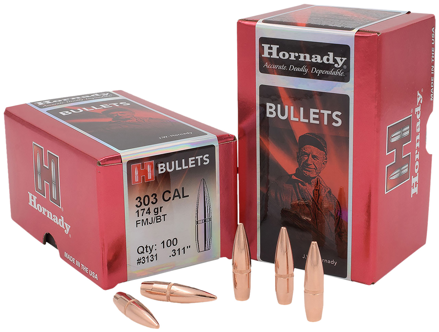 Hornady 3131 303Cal 174gr Full Metal Jacket 100 Per Box/15 Case