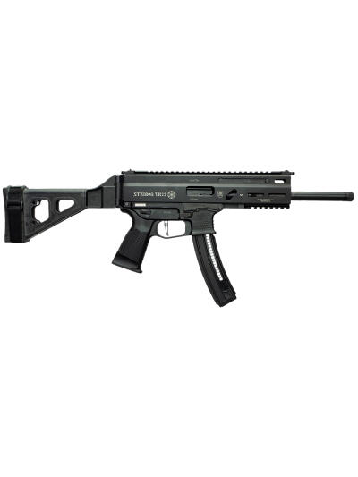 Grand Power 197892004817 TR22 Stribog 22 LR 25+1 10" Black Threaded Barrel, Black Hardcoat Anodize Receiver w/Picatinny Rail, Black SB Tactical Brace, Black Polymer Grip, Ambidextrous