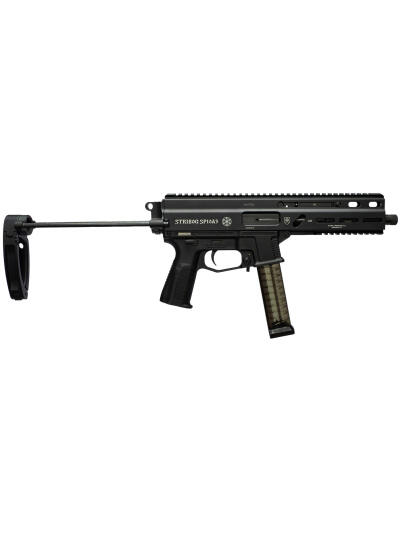 Grand Power 197892004855 SP10A3 Stribog 10mm Auto 20+1 8" Black Threaded Barrel, Black Aluminum Picatinny Rail Receiver, Black Polymer PDW Tailhook Brace, Black Polymer Grip, Thread Protector