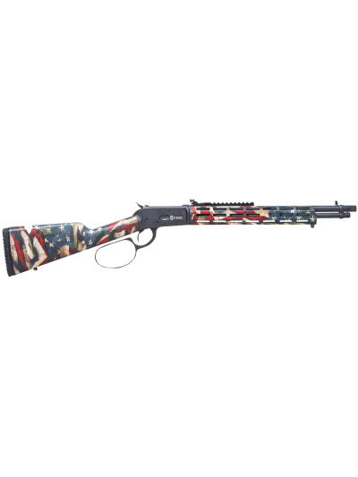 Howa CIT357LVRUSA Levtac 92 357 Mag 8+1 16.50" Matte Black Threaded Barrel & Steel Receiver w/Picatinny Rail, Fixed Respect Camo (American Flag) Synthetic Stock, Right Hand
