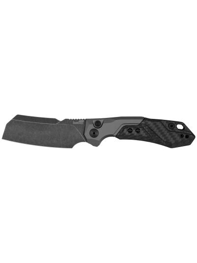 Kershaw 7850 Launch 14 Automatic 3.38" Cleaver Plain Black Oxide Blackwash CPM 154 SS, Blade Black Anodized Aluminum/Carbon Fiber Handle