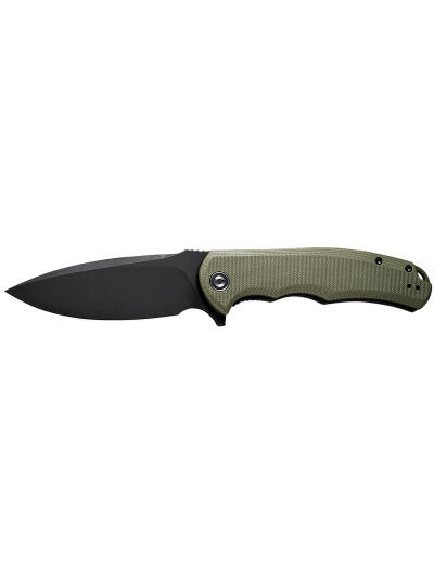 Civivi Knives C803F Praxis  3.75" Folding Plain Black Stonewashed 9Cr18MoV SS Blade, OD Green Textured G10 Handle