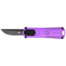 CobraTec Knives CALI952PURDNS California 952 *CA Compliant 1.75" OTF Drop Point Plain Black Stonewashed D2 Steel Blade, 3" Purple Anodized Aluminum Handle