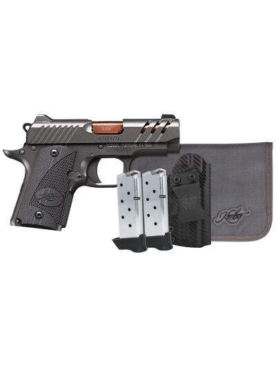 Kimber Mfg, Inc 3300254 Micro 9 Bundle 7+1 3.15" Rose Copper TiN Match Grade Barrel, KimPro II Gray Lightening Cut/Serrated Stainless Steel Slide, Kimpro II Gray Aluminum Frame, Black G10 Grip
