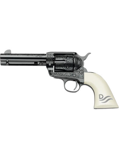 Pietta GW45RR434NMUI Great Western II Red River 45 Colt (Long Colt) 4.75" Ultra Ivory Engraved Grip