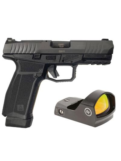 AREX DELTA X OR 9MM 1X17RD 1X19RD AMBI MAG AND SLIDE RELEASE 5X OPTICS PLATES BLACK WITH CRIMSON TRACE RED DOT