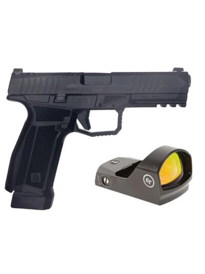 AREX DELTA L OR 9MM 1X17RD 1X19RD AMBI MAG AND SLIDE RELEASE 5X OPTICS PLATES BLACK WITH CRIMSON TRACE RED DOT