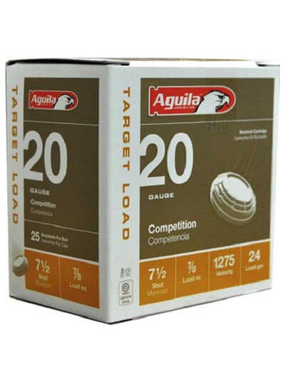 Aguila 20 Gauge Ammunition 1CHB2037 2 3/4" 7/8oz 1275 Fps #7.5 Shot 25 Rounds