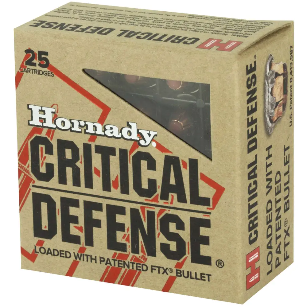 HORNADY CRITICAL DEFENSE AMO 9MM MAKAROV 95GR FTX 25RD (10 BOX CASE) - Image 2