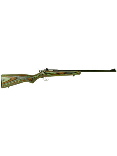 Crickett KSA2252 Youth  22 LR 1rd 16.12" Blued Barrel & Receiver, Fixed Front/Adjustable Rear Peep Sights, Camo Laminate Stock w/11.5" LOP, Rebounding Firing Pin Safety