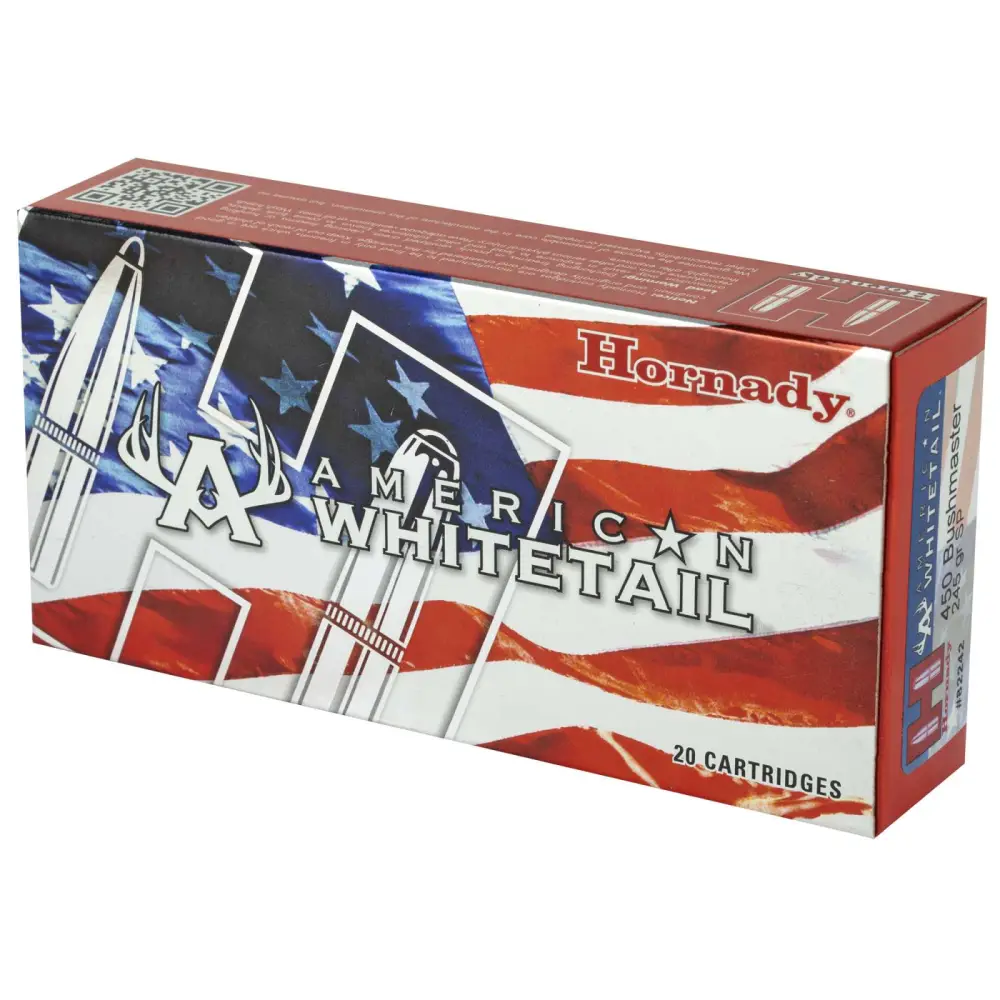 HORNADY AMERICAN WHITETAIL AMO 450 BUSHMASTER 245GR INTERLOCK 20RD (10 BOX CASE) - Image 2