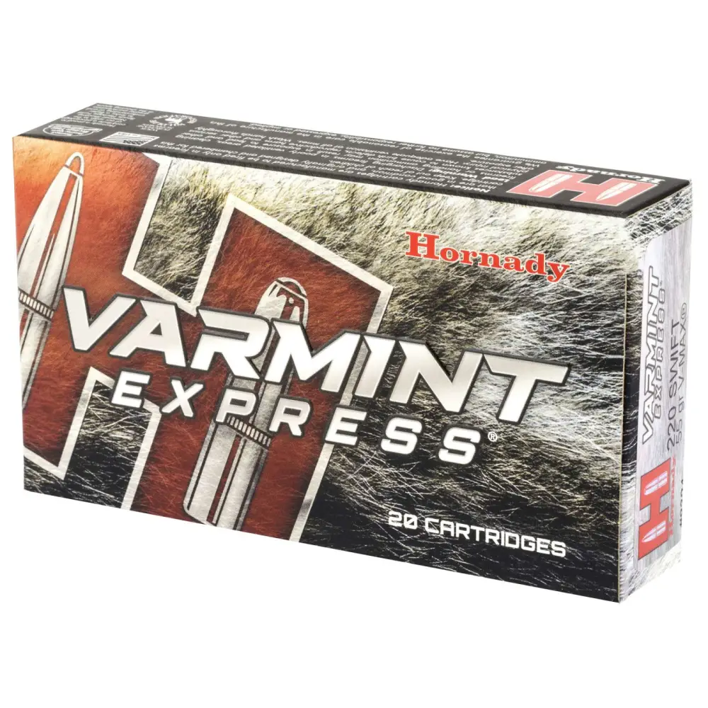 HORNADY VARMINT EXPRESS AMO 220 SWIFT 55GR VMAX 20RD (10 BOX CASE) - Image 2