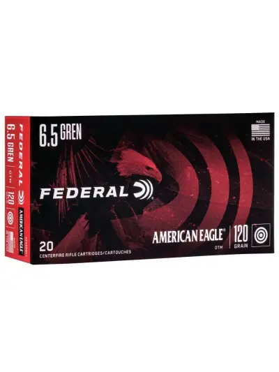 FEDERAL AMERICAN EAGLE AMO 6.5 GRENDEL 123GR OPEN TIP MATCH 20RD (10 BOX CASE)