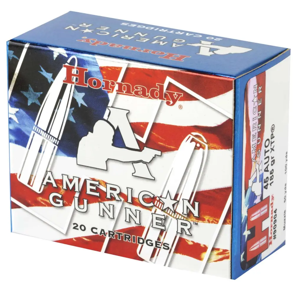 HORNADY AMERICAN GUNNER AMO 45 AUTO 185GR XTP AG 20RD (10 BOX CASE) - Image 2