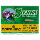 Sierra 1575C MatchKing  6mm 110gr Hollow Point Boat Tail 500/Box