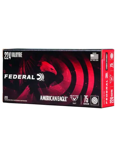 FEDERAL 224 VALKYRIE 75GR AMERICAN EAGLE FMJ 20 RD/BX 10 BX/CS