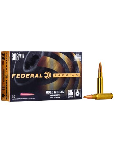Federal GM308BH185 Premium Gold Medal 308Win 185gr Berger Jugernaught Open Tip Match 20 Per Box/10 Case
