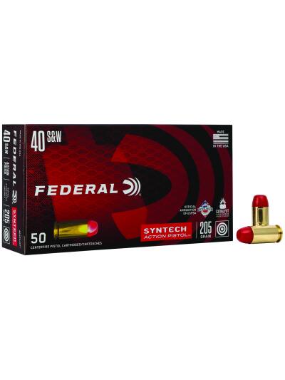 Federal AE40SJAP1 American Eagle Syntech Action Pistol  40S&W 205gr Total Syntech Jacket Flat Nose 50 Per Box/10 Case