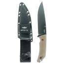 Ka-Bar 7503 Jarosz Turok 6.25" Fixed Clip Point Plain Black 1095 Cro-Van Blade, Brown Ultramid Handle, Includes Sheath