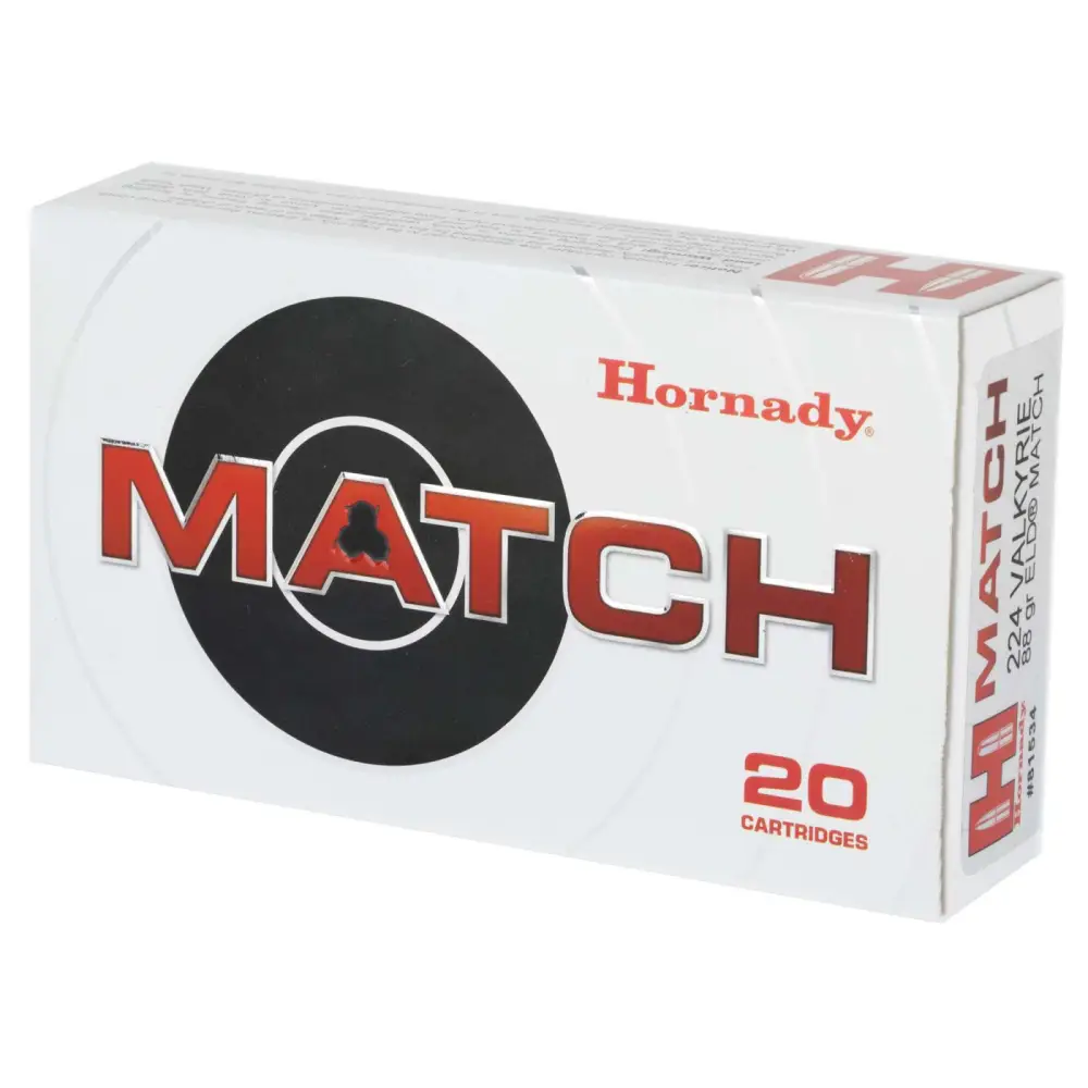 HORNADY MATCH AMO 224 VALKYRIE 88GR ELD MATCH 20RD (10 BOX CASE) - Image 2
