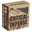 HORNADY CRITICAL DEFENSE AMO 25 AUTO 35GR FTX 25RD (10 BOX CASE)