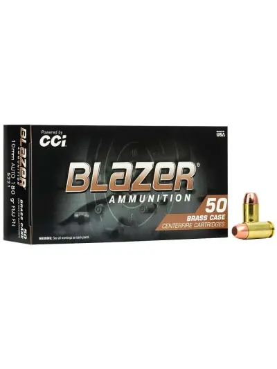CCI BLAZER BRASS  AMO 10MM AUTO 180GR FMJ FN 50RD (20 BOX CASE)