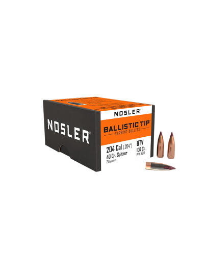 Nosler 52111 Ballistic Tip  204Ruger 40gr Spitzer 100/Box