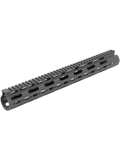UTG Pro MTU019SS Pro Slim Rail Handguard Free-Floating 15" L Aluminum Material with Black Anodized Finish, KeyMod Slots & Picatinny Rail for AR-15
