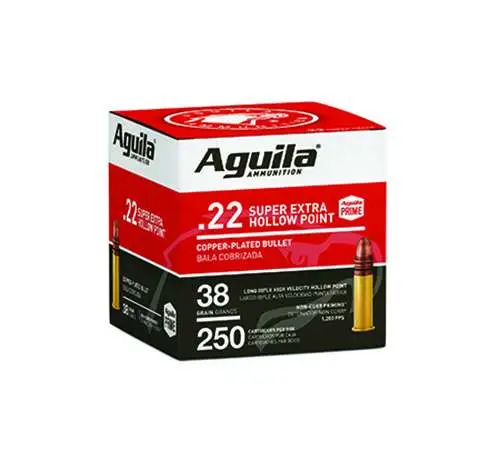 AGUILA AMO 22LR HIGH VELOCITY 38GR HP COPPER COATED LEAD 250RD BULK PACK (8 BOXES PER CASE)