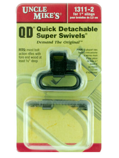 Uncle Mike's 13112 Super Swivel  Quick Detach 115 RGS Tri-Lock Blued 1" Loop for Most Rifles w/Wood Forend